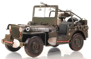 1940 Willys Overland Army Military Jeep Quad Metal Model 11" Automotive Decor - Picture 1 of 10
