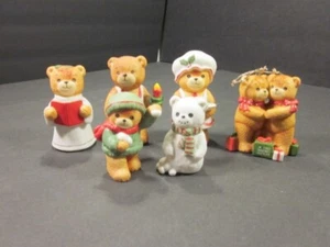 Lot of 5 Vintage LUCY & ME Christmas Figurines Ornament Enesco 1980's Snowballs - Picture 1 of 5