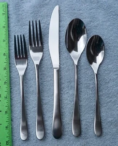 MIKASA Forged Stainless BRYNLEY pattern 5 pc. place set 2 forks, knife, 2 spoons - Picture 1 of 2