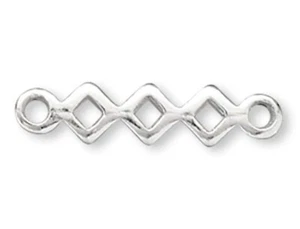 Link, 100 Silver Plated Brass 7x2mm Triple Square Connectors * - Picture 1 of 3