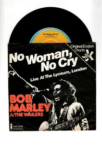 BOB MARLEY - NO WOMAN,NO CRY (LIVE). GERMAN 1975 RE-ISS REGGAE 7" & PIC/SL. N/M - Picture 1 of 5