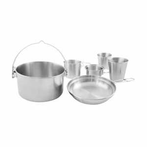 TATONKA #4145 MINI SET 2 STAINLESS STEEL 2-PERSON CAMPING COOKWARE WITH CUP SET - Picture 1 of 12
