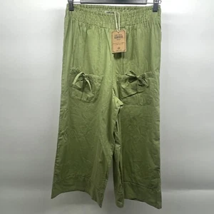 Tree Of Life 3/4 Size S wide leg pants 100% Cotton India Elastic waist BNWT - Picture 1 of 7
