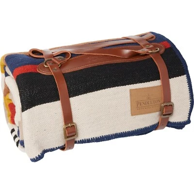 Pendleton Bridger Cascade Stripe Reversible Throw Wool Blanket w/Carrier 54x66” - Image 1 of 2