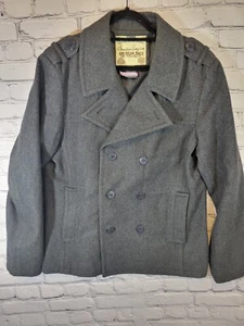 AMERICAN RAG CIE Women's Wool Pea Coat Dark Gray Double Breasted - Excellent! - Picture 1 of 10