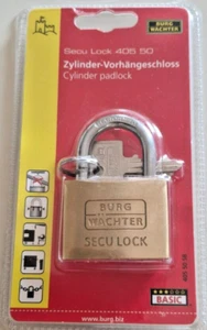 Vorhängeschloss Burg-Wächter Secu Lock 50 mm Messing Vorhangschloss 2 Schlüssel - Bild 1 von 1