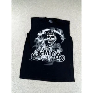 Sons of Anarchy SOA Para hombres Talla Grande Negro Tanque Sin Mangas Equipo de Carretera Reaper Samcro - Imagen 1 de 6