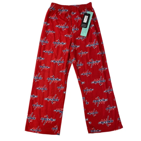 Washington Capitals NHL Hockey Red Flannel Pajama Bottoms Boy's XS Medium Large Cover