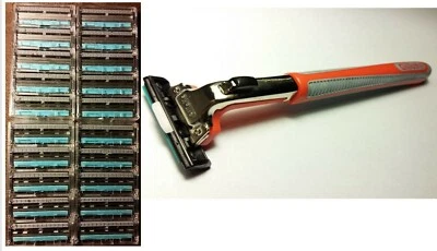 Genuine Gillette Contour Plus Razor Stainless Steel Head BNIB + 20 Blades  - Image 1 of 3