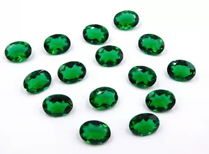 Lab Created Emerald Oval Cut Lot Loose Gemstone 10x14 MM For Jewelry P-938 - Picture 1 of 2