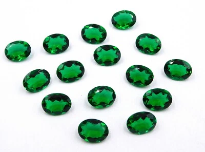 Emerald Oval Cut Lot Loose Lab Created Gemstone 10x14 MM For Jewelry P-938 - Image 1 of 2