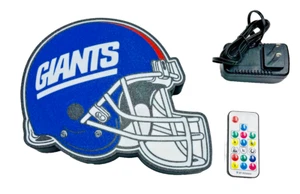 NY Giants LED Helmet Sign w/ Remote – NFL Light-Up Wall Decor Man Cave - Picture 1 of 9