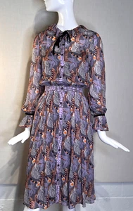 Temperley LONDON Feather Print Button Front MAGGIE Dress Size US 6, UK 10, NWOT - Picture 1 of 21