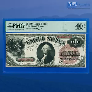 Fr.30 1880 $1 One Dollar "LARGE BROWN SEAL" Legal Tender, PMG XF 40 EPQ #42674 - Picture 1 of 3