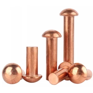 M5 M6 M8 Pan Button Head Knurling Copper Rivets Solid Brass Rivet Fasteners - Picture 1 of 5