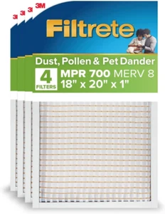 Filtrete 18X20X1 AC Furnace Air Filter, MPR 700, MERV 8, Tough on Pollen, Easy o - Picture 1 of 12