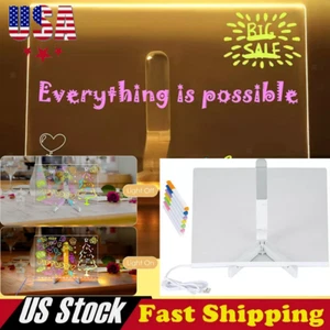 Anniversary LED Message Board Acrylic Dry Erase Light-Up Note Board US SELLER - Picture 1 of 13