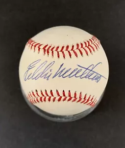 EDDIE MATHEWS AUTOGRAPHED NATIONAL LEAGUE BALL - MILWAUKEE BRAVES HOF - BECKETT - Picture 1 of 8