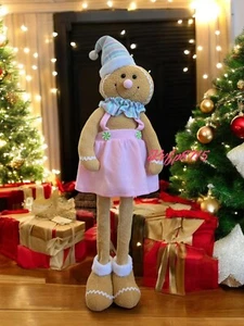 Türgrüßer erweiterbare Füße Lebkuchen Pastell Mädchen Weihnachten Frau Claus Bäckerei - Bild 1 von 6