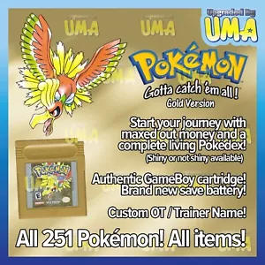 Pokemon Oro - ¡Auténtico y Mejorado! Full 251 Living Pokedex - ¡Nueva batería ahorra! - Imagen 1 de 13