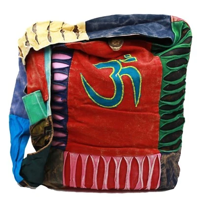 Patchwork Tasche Schultertasche Umhängetasche OM Beutel Hippie Goa Bunt - Bild 1 von 4