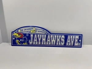 Kansas Jayhawks KU Basketball Jayhawks Avenue Plastic Street Sign 17 3/4” 5 1/8” - Picture 1 of 2