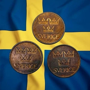 Lot of 3 Sweden 5 Ore Coins - 1972 - Excellent Toning - Combined Ship - Picture 1 of 2