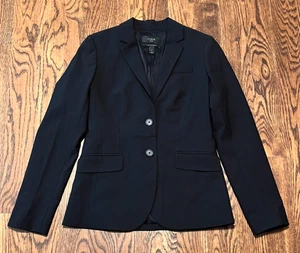 J Crew 1035 Jacket Womens 2 Blazer Tollegno 1900 Wool Italian Bi-Stretch Black - Picture 1 of 4