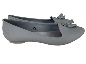 Crocs "Eve"Crocs Shoes womans size 9 Gray with Tassel Flats - Picture 1 of 12