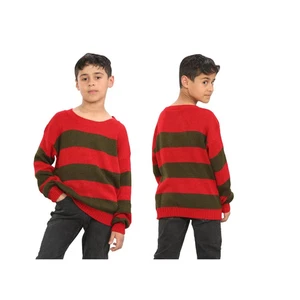 Disfraz de Halloween Freddy Jumper rojo verde a rayas tejido horror disfraz para niños - Imagen 1 de 3