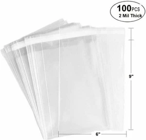 100 Bolsas - Bolsas de Cierre Protector Cristalino de 6" x 9" con Autoadhesivo... - Imagen 1 de 2