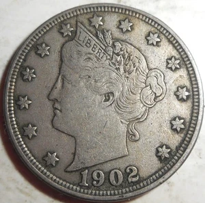 1902 V Nickel, Higher Grade, Nice Coin, Full LIBERTY, Estate Sale, SHIPS FREE - Picture 1 of 2