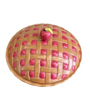 Apple PIE Covered Baking Dish with Lid Vintage With Recipe Kate Williams - Picture 1 of 4