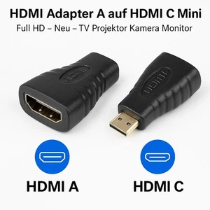 HDMI Adapter A auf HDMI C Mini – Full HD – Neu – TV Projektor Kamera Monitor - Bild 1 von 3