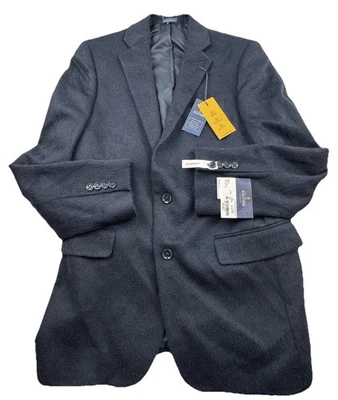 Abrigo deportivo Stafford 40R azul marino 100 % pelo camel para hombre blazer dos botones ajuste clásico Foto 1 de 4