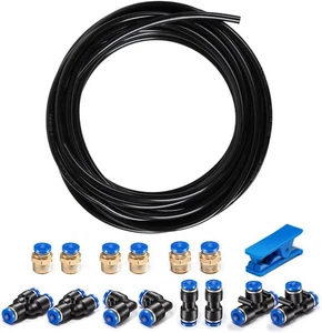 Kit tubi pneumatici neri in PU tubo aria 5/16 pollici o 8 mm OD 5 mm ID 39,4 - Foto 1 di 2