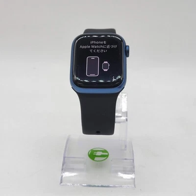 Unlocked Apple Watch Series 7 41MM Blue Aluminum Black Sport Band A2475 - Image 1 of 4
