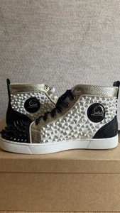 Christian Louboutin Louis Pik-Bis Zapatilla Plana en Brillo Negro, Talla 42. - Imagen 1 de 10