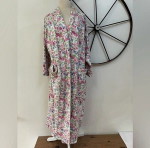 Christian Dior Vintage Floral Long Cotton Robe M - Bild 1 von 8