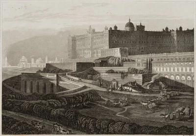 C. ROSÉE (*1804), Das königliche Schloss in Madrid, um 1840, Sst. Romantik - Bild 1 von 4