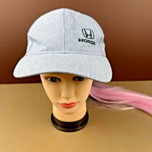 Honda Gray Cap Hat Offset Embroidered Logo Strap-back Adjustable - Picture 1 of 8