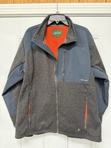 Orvis Men's Hybrid Wool Fleece Lined Full Zip Jacket Blue/Gray Size XL (2R3F) - Picture 1 of 14