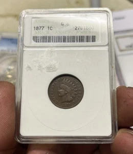 1877 Indian Head Penny Cent Münze, ANACS G6, kostenloser Versand, Stichtag, (D) - Bild 1 von 6