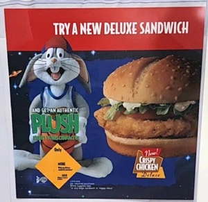 1996 Bugs Bunny Space Jam Plüsch McDonalds Translite Werbeschild 13,5 x 14 - Bild 1 von 7
