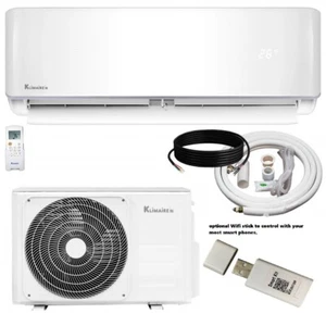Klimaire 18,000 BTU 19 SEER Ductless AC Mini Split WiFi Heat Lineset KIT 230V - Picture 1 of 8