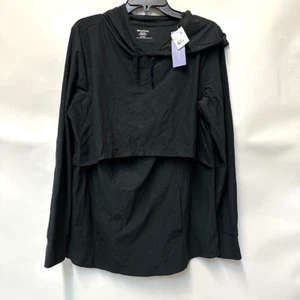Motherhood Maternity Womens XL Black Long Sleeve Nursing Hoodie Top NWT D30 - Picture 1 of 3