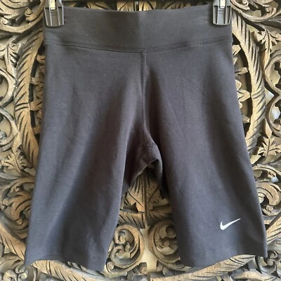 NWT Women's XS Nike Mid-Rise 10” Biker Shorts Tight Fit  CZ8526-010 Black Gym - Image 1 of 4