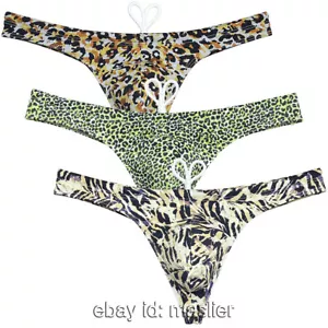Hombre Leopard Bikini Traje de baño con cordón Traje de baño Bolsa de natación Tanga Pantalones cortos de surf - Imagen 1 de 28