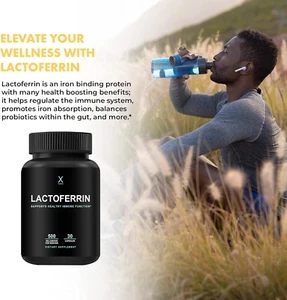 Lactoferrin 500Mg - Powerful Serving Size (Gluten Free, Non GMO, Soy Free Sup... - Picture 1 of 1