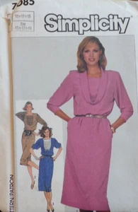 Simplicity Sewing Pattern 7085 Misses Dress Pullover 3 Styles Sizes 12-16 VTG UC - Picture 1 of 6